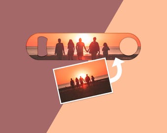 Personalised Bottle Opener - Christmas / Custom Photo Image / Bar Accessories / Bar Equipment / Gift for Him / Home Bar /  Man Cave / Opener