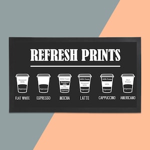 Corredor de barra de menu de café personalizado (preto) - /Cafeteria doméstica / Café / Home Bar / Tapete de borracha / Acessórios de bar / Utensílios de bar / Tapete de café