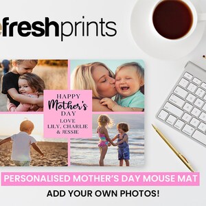 Personalised Photo Mother&#39;s Day Mouse Mat / Office Stationary / Mouse Mats desk / Desk Acessories / Vibrant / Mouse Pad / Gifts / Present
