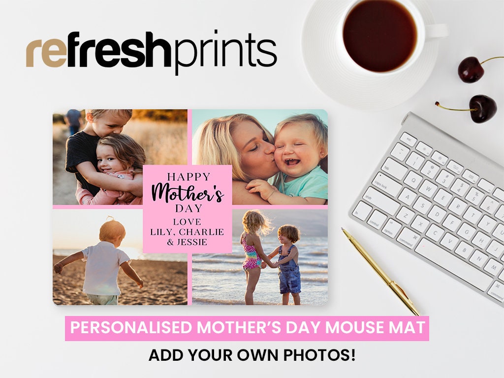 Personalised Photo Mother's Day Mouse Mat / Office Stationary / Mouse Mats desk / Desk Acessories / Vibrant / Mouse Pad / Gifts / Present