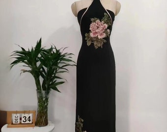 Handmade Custom Vintage Cheongsam Dress | Wedding Dress | Elegant Prom Dress | Tea Ceremony Qipao Dress | Gift for Her