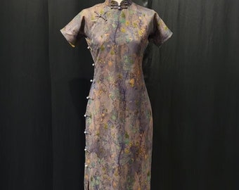 Aangepaste vintage zijden cheongsamjurk | Chinese jurk | Avondjurk | Trouwjurk | Galajurk | Theeceremonie Qipao-jurk | Cadeau voor haar