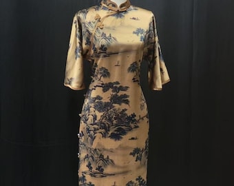 Op maat gemaakte zijden cheongsamjurk: vintage Chinese qipao, avondjurk