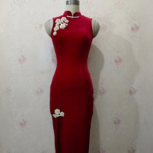 Customized Chinese Wedding Cheongsam Dress | Red Modern Qipao | Tea Ceremony | Elegant Prom Dress | Gift for Her|南國有佳人