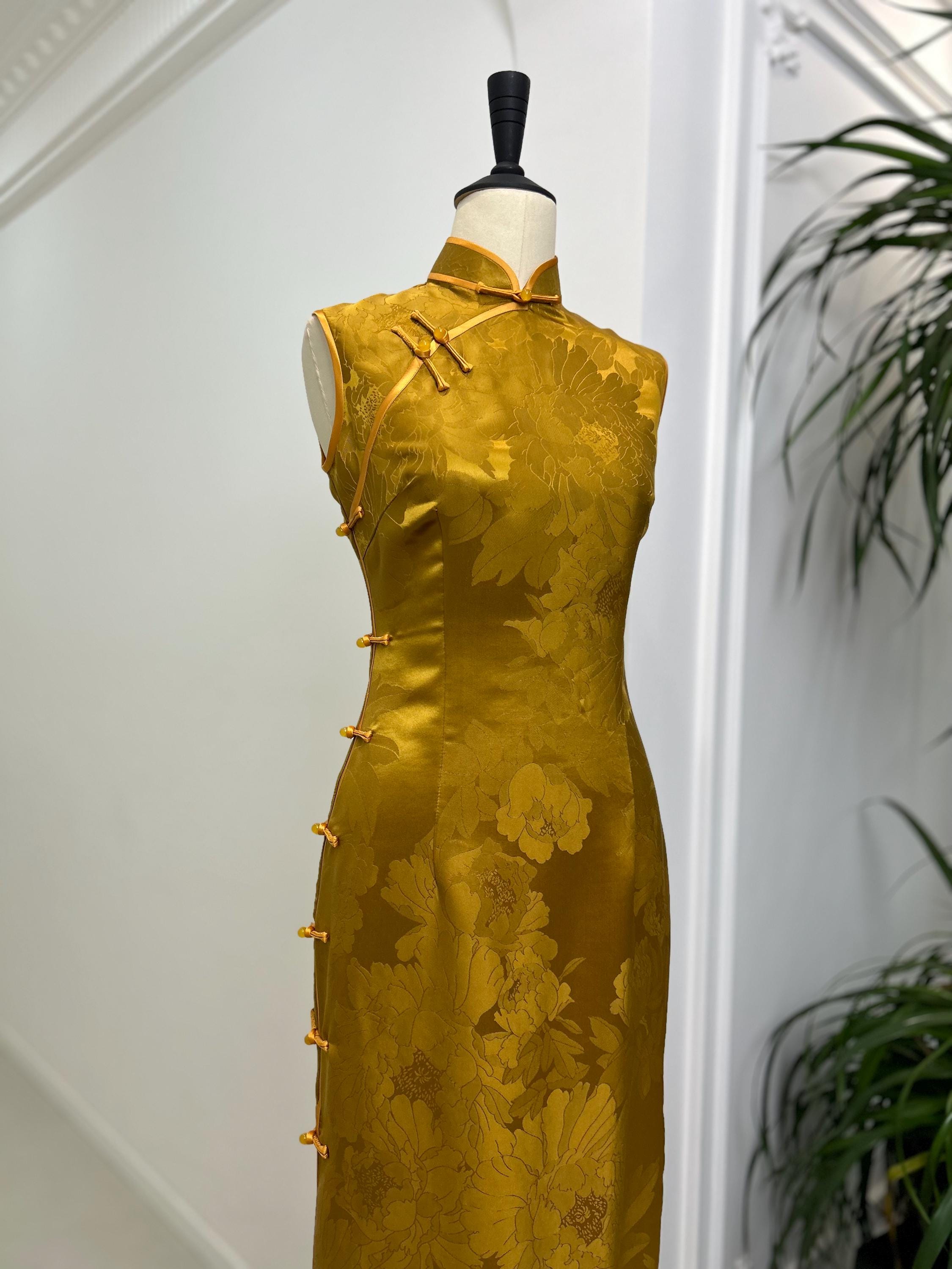 chinese style bridesmaid dresses Color:Natural Linen Sherri Hill 58091 Ballgown The Sabina Edit Bridesmaid cheongsam US 10 / UK