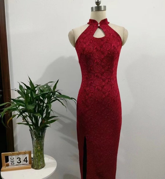 chinese style evening dresses uk Bridesmaids Gray Chinese Style Dress (BM07) L / Two Layers / Gray main image 0