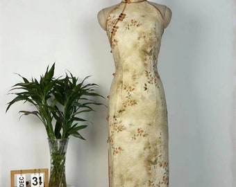 Handmade Custom Retro 1920s 1950s Cheongsam Dress | Chinese Tea Ceremony Qipao Dress | Gift for Her