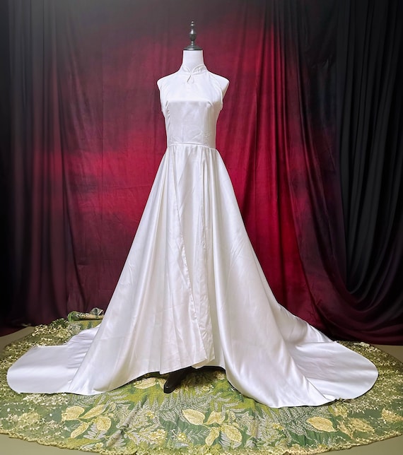 Custom White Chinese Wedding Dress | Bridal Dress | Cheongsam Dress | Evening Dress | Prom Dress | Tea Ceremony Qipao Dress | Gift for Her