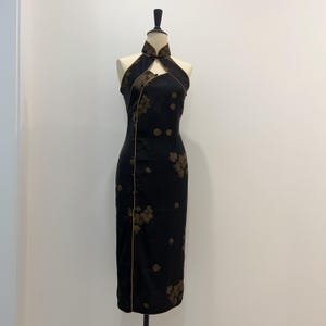 Handmade Custom Vintage Black Cheongsam Dress | Chinese Wedding Dress | Prom Dress | Tea Ceremony Qipao Dress | Evening Dress | Gift for Her