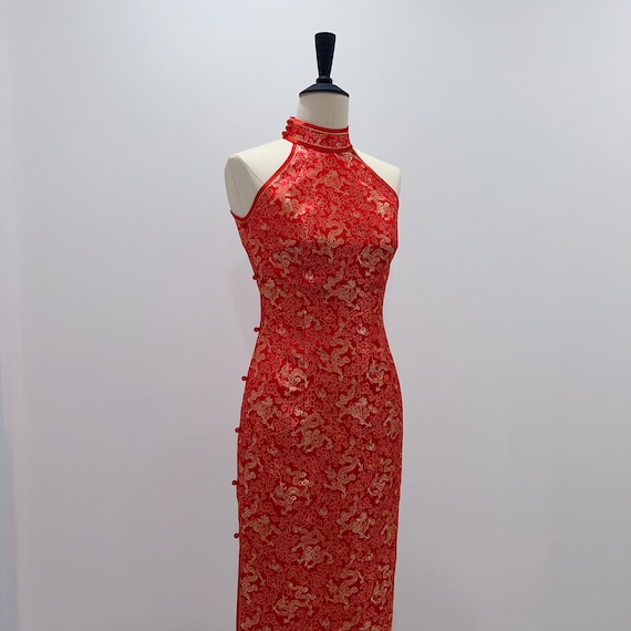 Handmade Embroidered Red Cheongsam Dress: Custom Qipao for Tea Ceremony.  Ball Gown. Elegant Evening Gown. - Etsy Israel