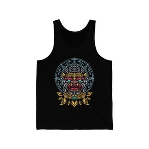Hanuman | Unisex Jersey Tank - Spiritueller Religiöser Tank - Ramayana Tank - Yoga Meditation Hindu Mythologie Tank - Hindu Hinduismus Tee