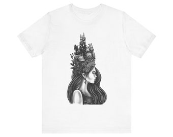 Apsara wearing Crown - Apsara t-shirt - Cambodian Apsara Shirt - Floral Apsara Dancer Tee Shirt - Unisex T-shirts - Traditional Gift for Her