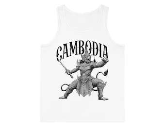 Cambodia Hanuman Tank Top, Unisex Graphic Tee, Lightweight Sleeveless Shirt, Southeast Asia, Mythological Monkey, Traveler Gift