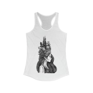 Apsara Girl - Women Tank top - Apsara wearing Crown - Apsara top - Cambodian Apsara - Floral Apsara Dancer Tee - Traditional Gift for Her