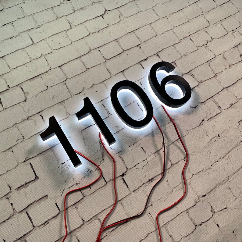Lighting House Numbers Customized Address Custom Room Number Etsy