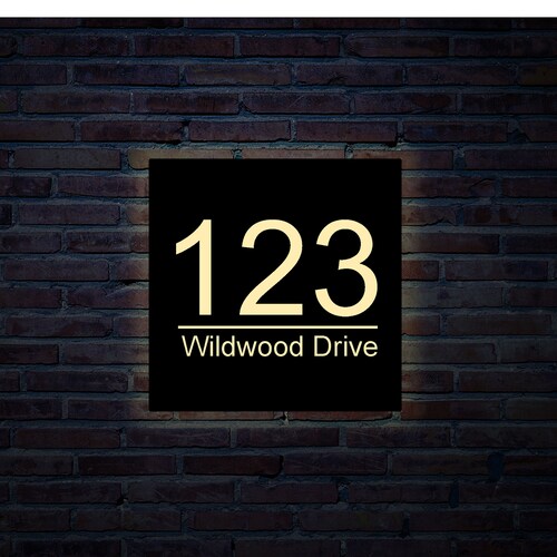 Outdoor Lighting House Numbers Light Box Customized Address Etsy