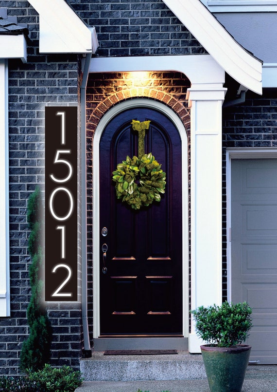 Vertical Lighted Address Sign House Numbers Plaque With LED Etsy Canada