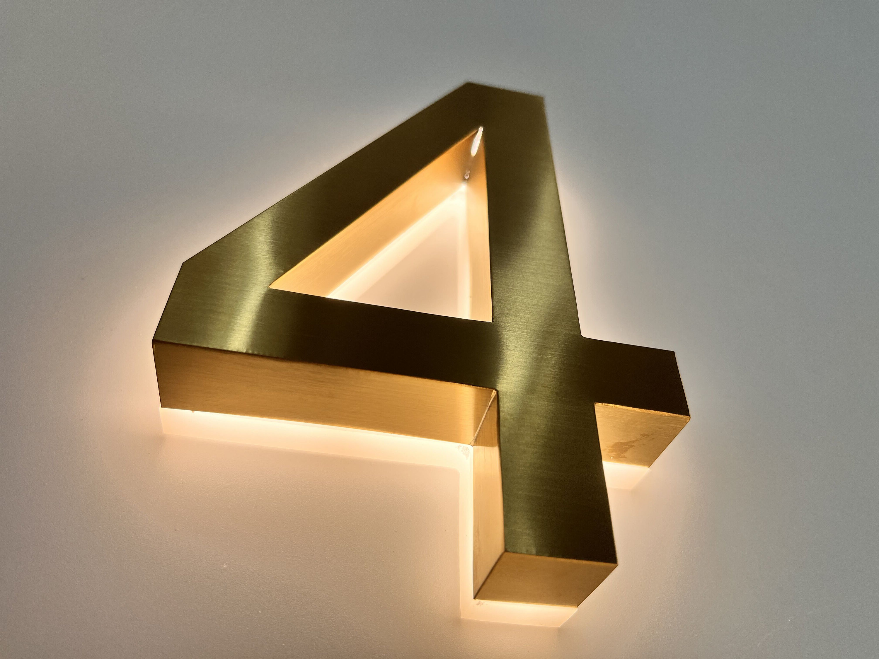 Metal Led House Numbers Light Outdoor Waterproof Modern Font Etsy