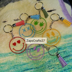 Emoji face acrylic keychain set