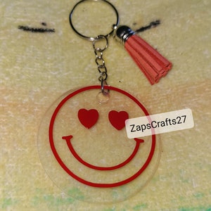 Heart emoji acrylic keychain