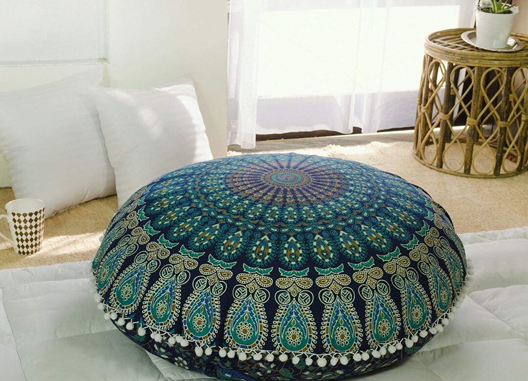 Large Hippie Mandala Ombre Floor Pillow Cover Cushion Cover Etsy