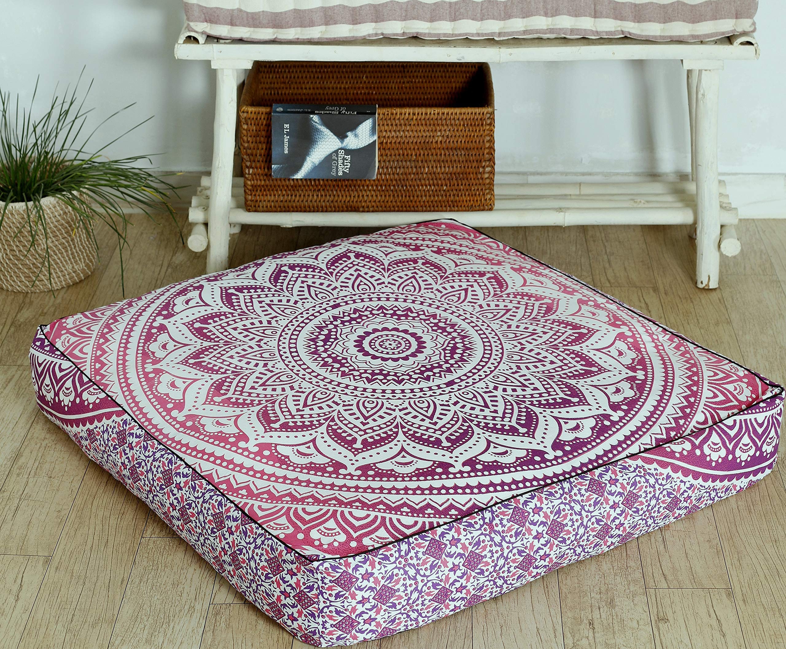 Indian Hippie Mandala Floor Pillow Cover Square Ottoman Pouf Etsy.de