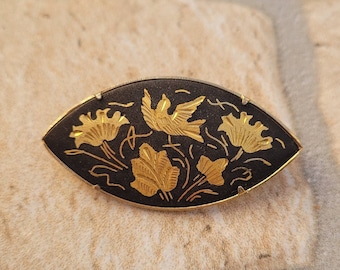 Broche Vintage En Forme De Mouche - Plaqué Or De Tolède - Dorée - Occasion Bon état