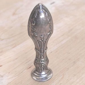 Vintage zilveren lakzegelstempel AG initialen Art Deco Portugese jaren 1930 bureauzegel