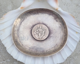 Vintage Sterling Silver Ring Dish – German 925 Coin Tray, Wedding Ring Holder