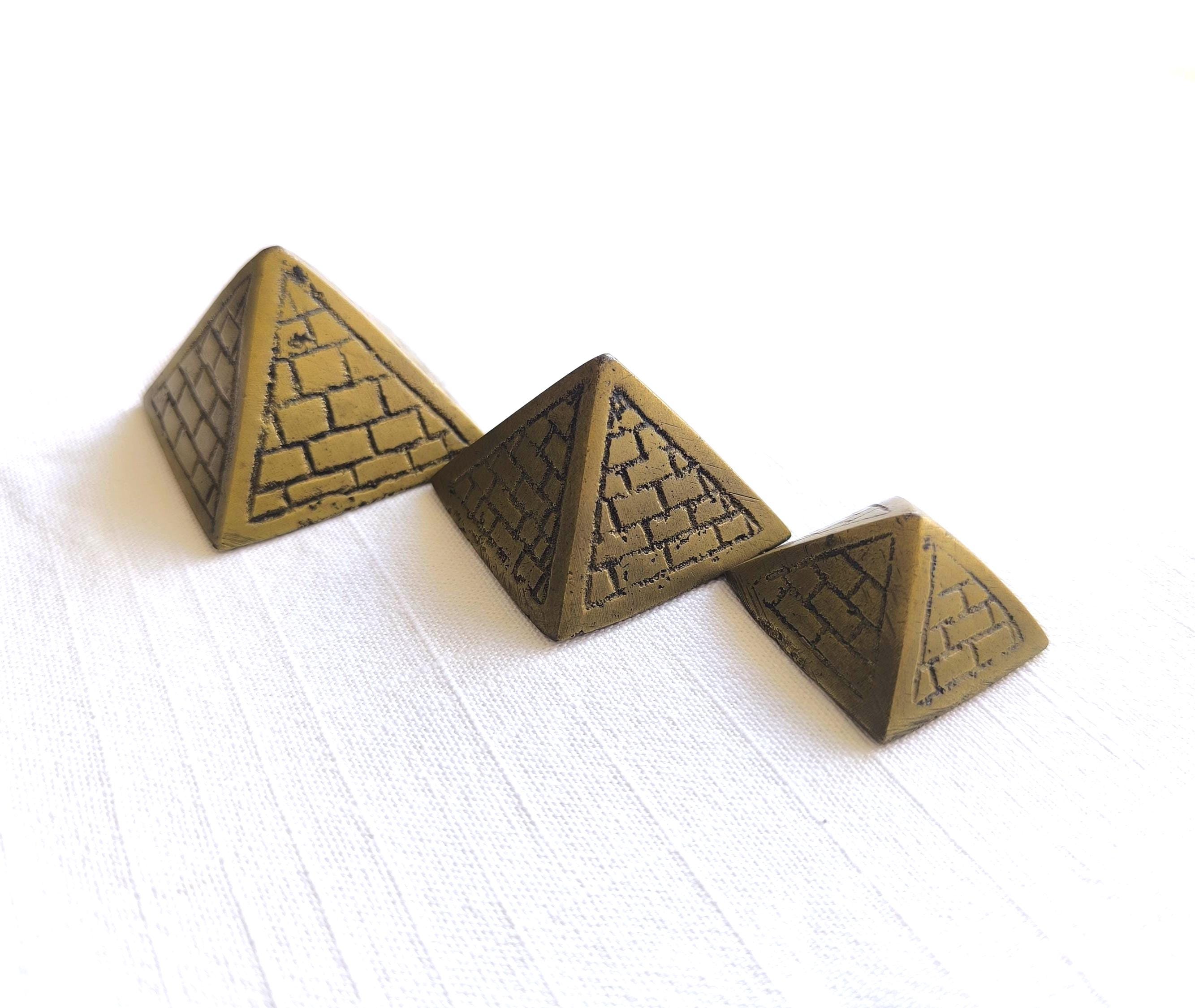 Nesting Brass Pyramid Paperweight Set: 1970s Geometric Decor - Etsy