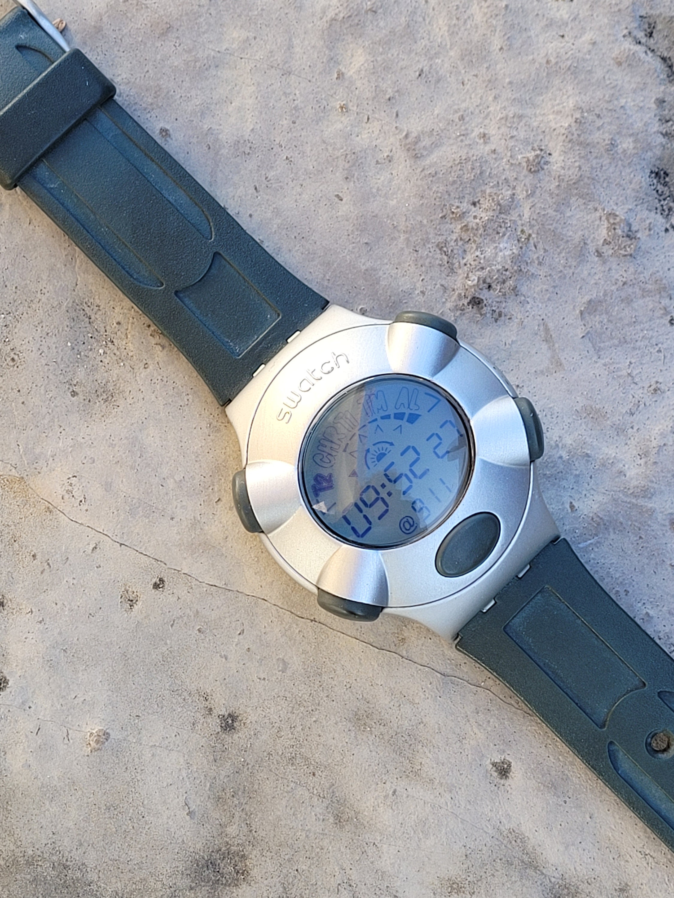 Swatch Beat Aluminium Vintage Digital Watch Swiss -