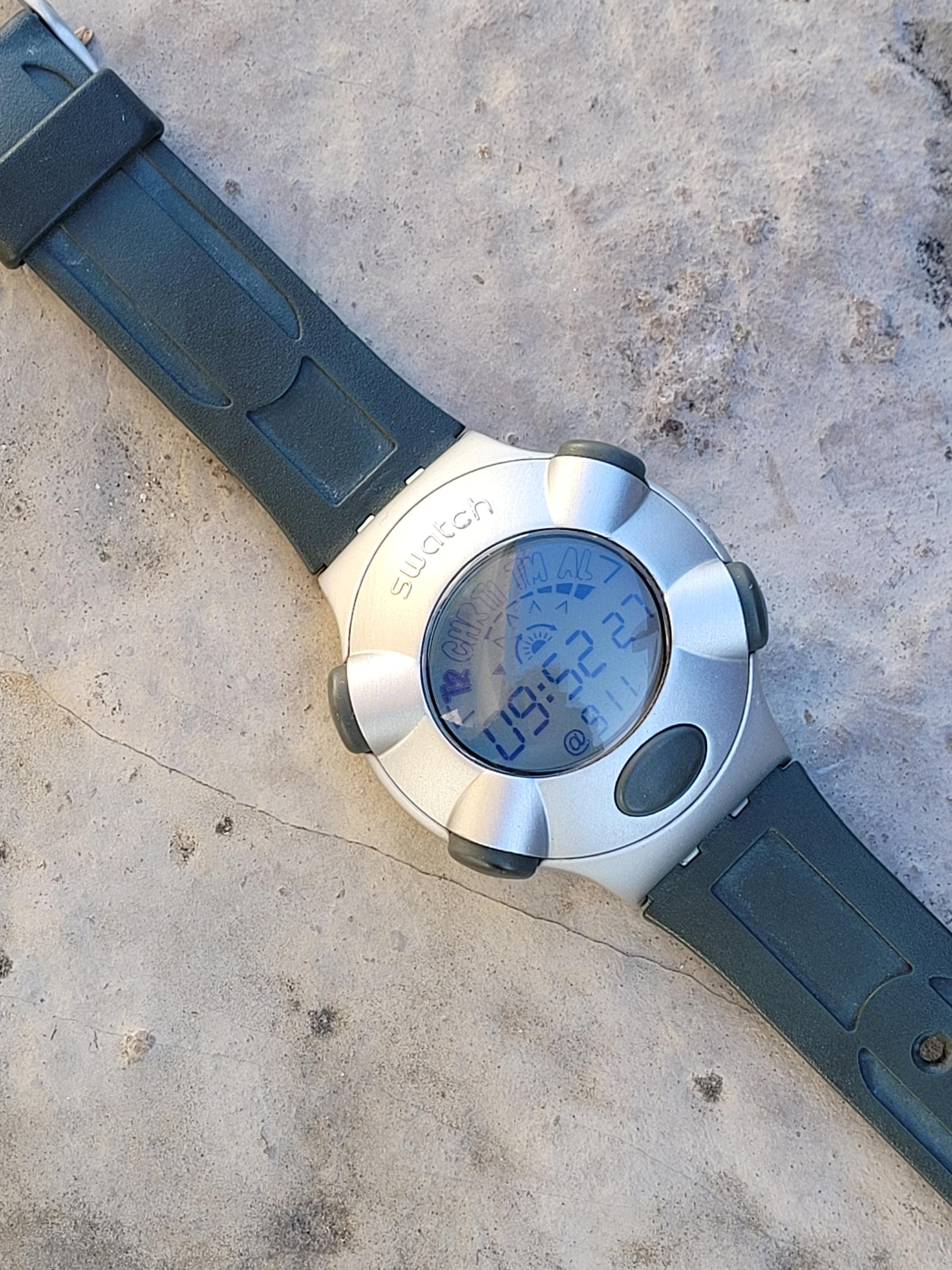 Swatch Beat Aluminium 1999, Vintage Digital Watch Swiss Made