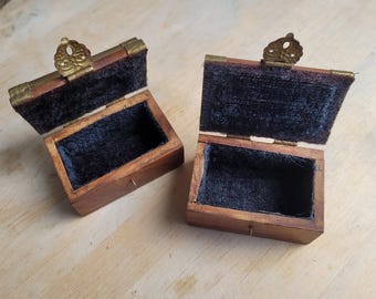 ヴィンテージ インディアンジュエリーボックス：木製＆真鍮製小物入れ