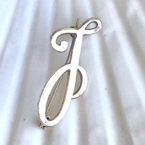 Vintage 835 Silver Initial J Brooch - Gold Plated Monogram Pin