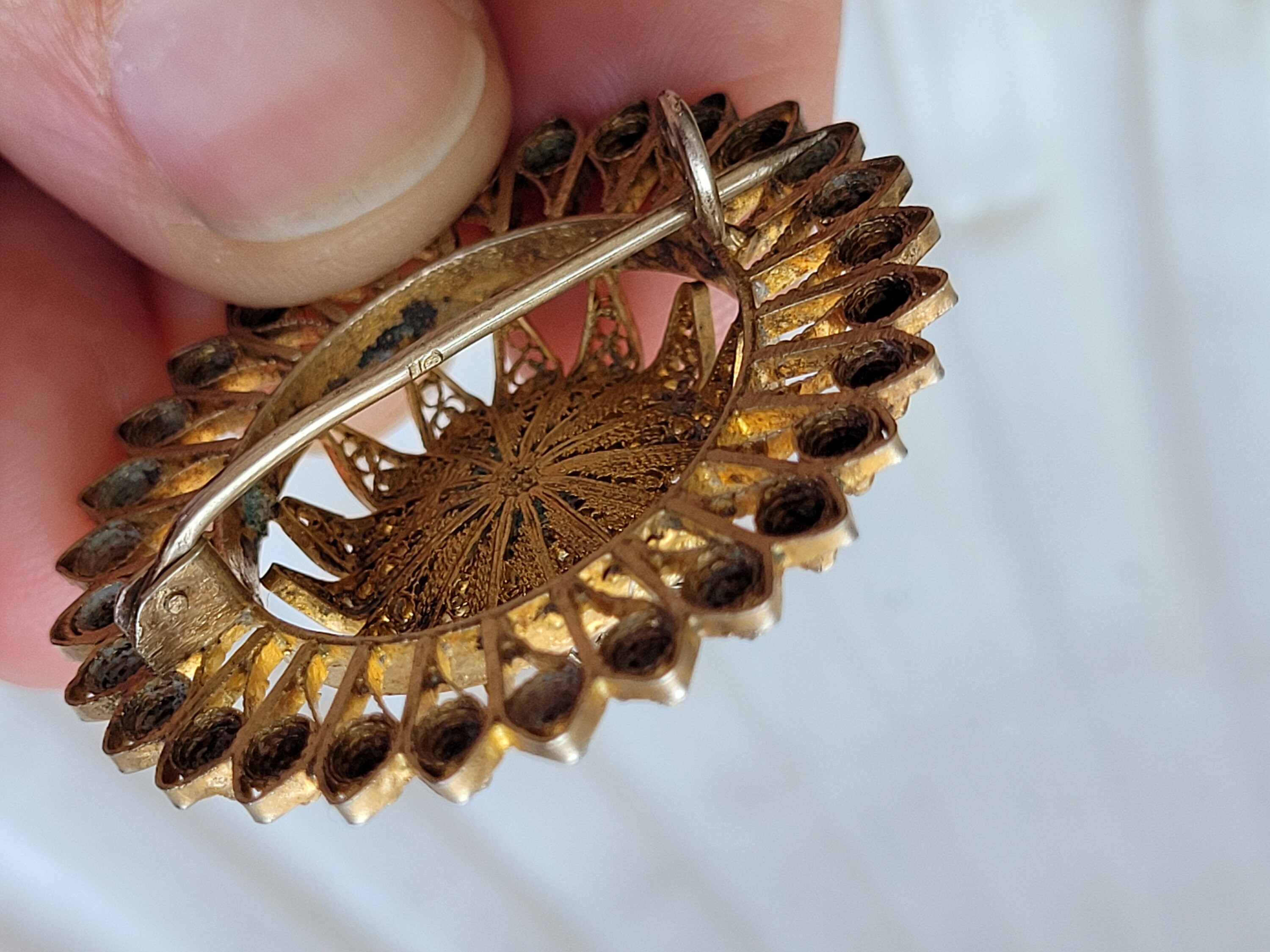 Broche Vintage Argent Filigrané 800 – Portugal – Superbe