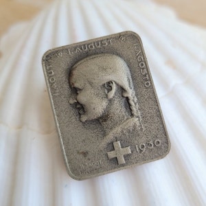 1930 Swiss National Day Brooch: Huguenin Le Locle Art Deco Pin