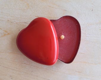 Portagioie vintage a forma di cuore rosso con candela: decorazione per la casa da collezione
