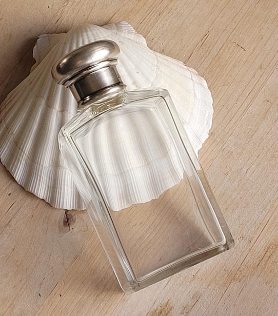 Art Deco Mappin & Webb Sterling Silver Perfume Bottle - Antique Glass Cologne Bottle