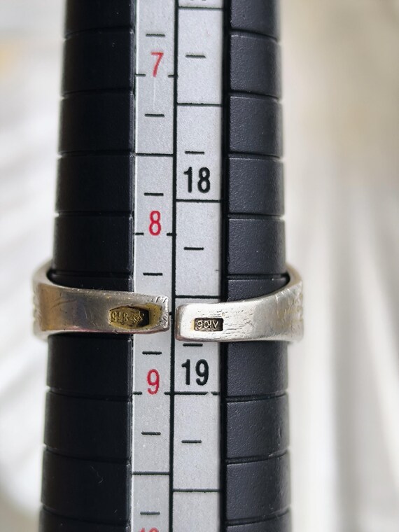 Vintage Soviet Silver Signet Ring, 875 Rectangula… - image 9