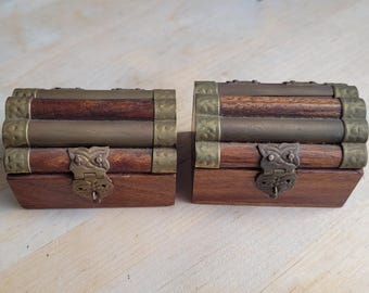 インディアン ジュエリー入れ 小物入れ アンティーク ヴィンテージ インテリア ヴィンテージ インディアンジュエリーボックス：木製＆真鍮製小物入れ