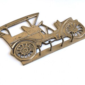 Vintage Brass Key Holder Wall Hooks Retro Car Coat Rack Entryway Decor image 16