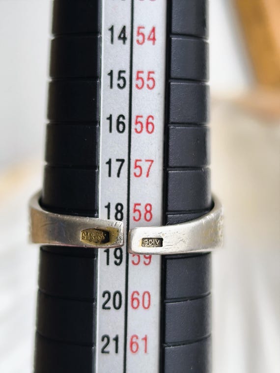 Vintage Soviet Silver Signet Ring, 875 Rectangula… - image 10