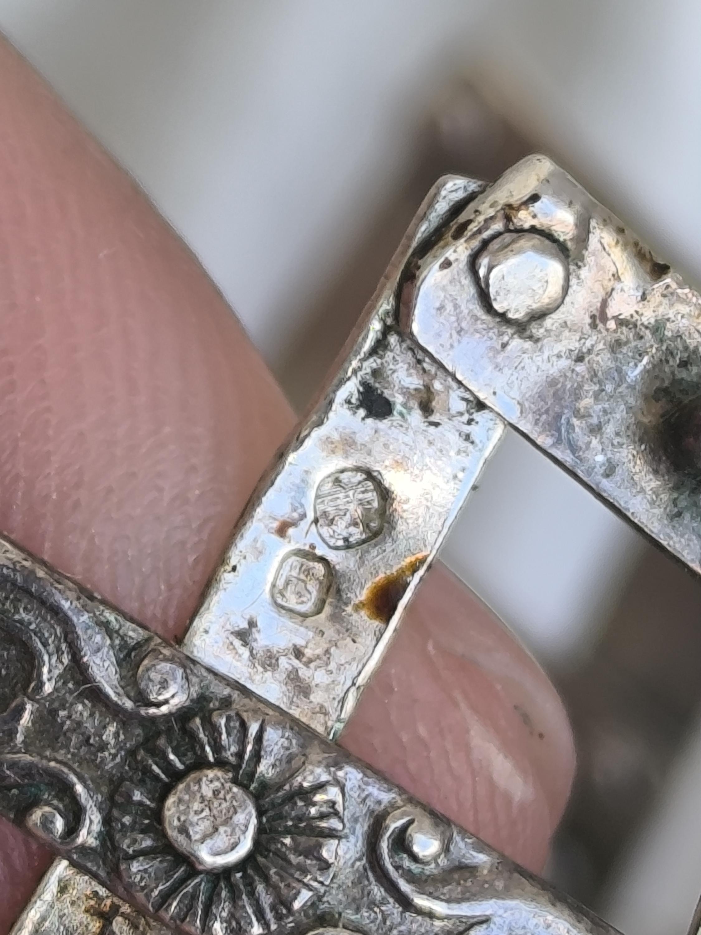 Antique Silver Mesh Coin Purse, Aries Zodiac Lid, Portuguese 1900s