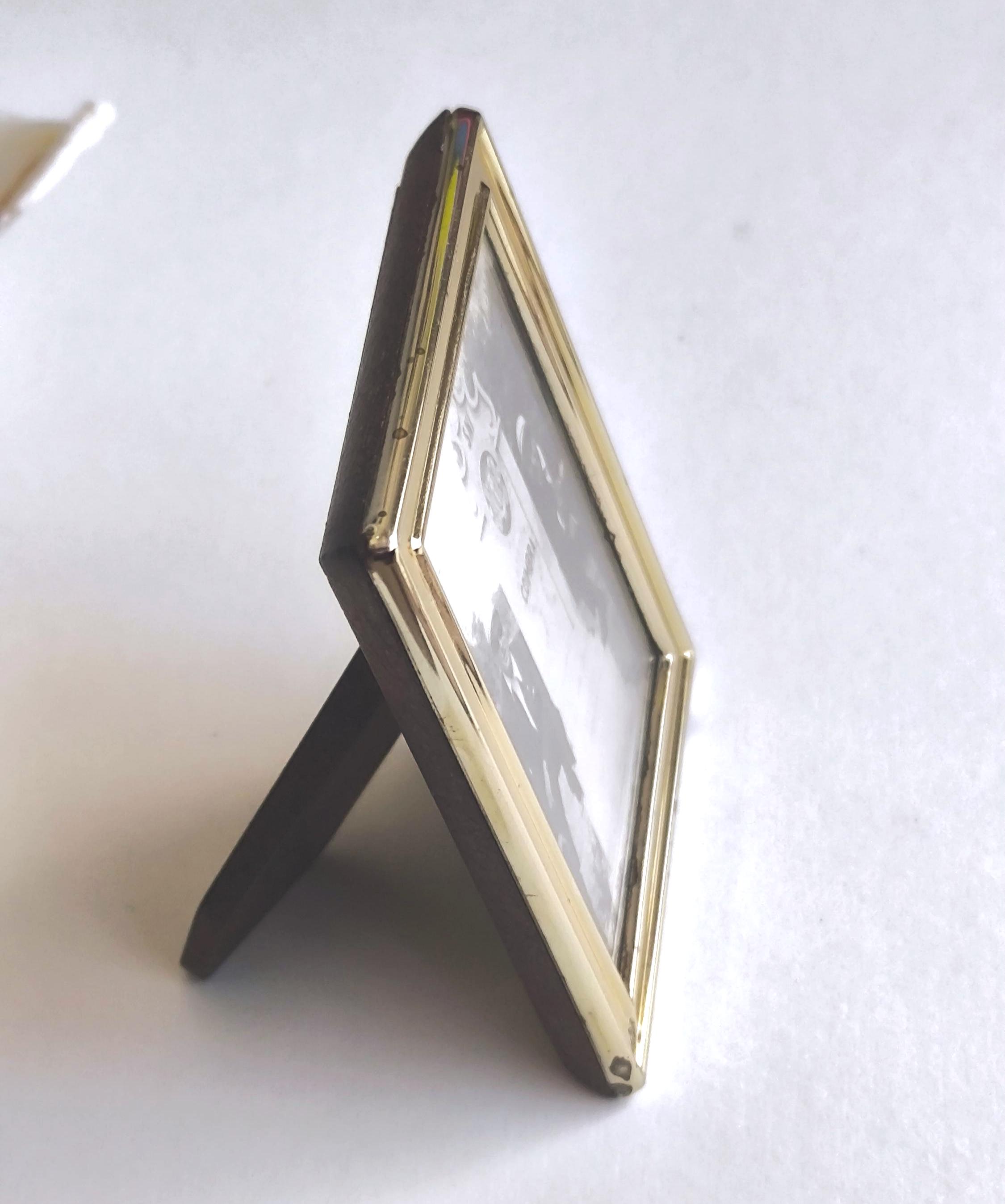 1970年代のスターリングシルバー製ミニフォトフレーム、925製小型写真