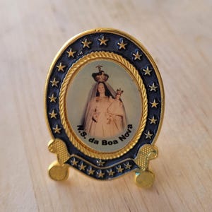 Vintage Our Lady of Boa Nova Plaque: Mary and Jesus Religious Icon