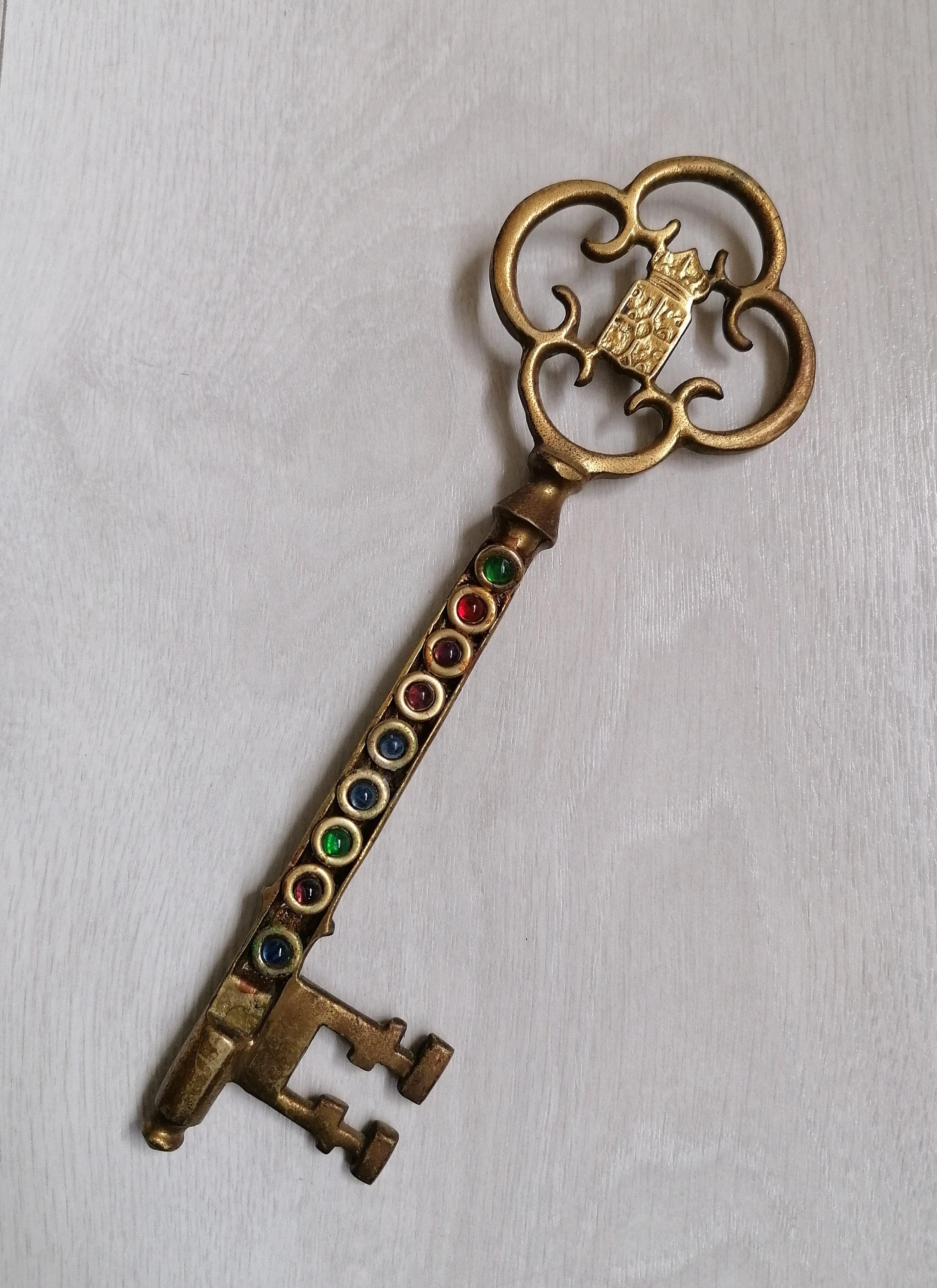 Large Victorian Key Portuguese Brass Decorative Key with Etsy
