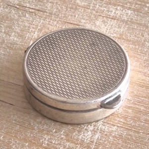 Vintage Sterling Silver Pill Box: 1950s Portuguese Trinket Case
