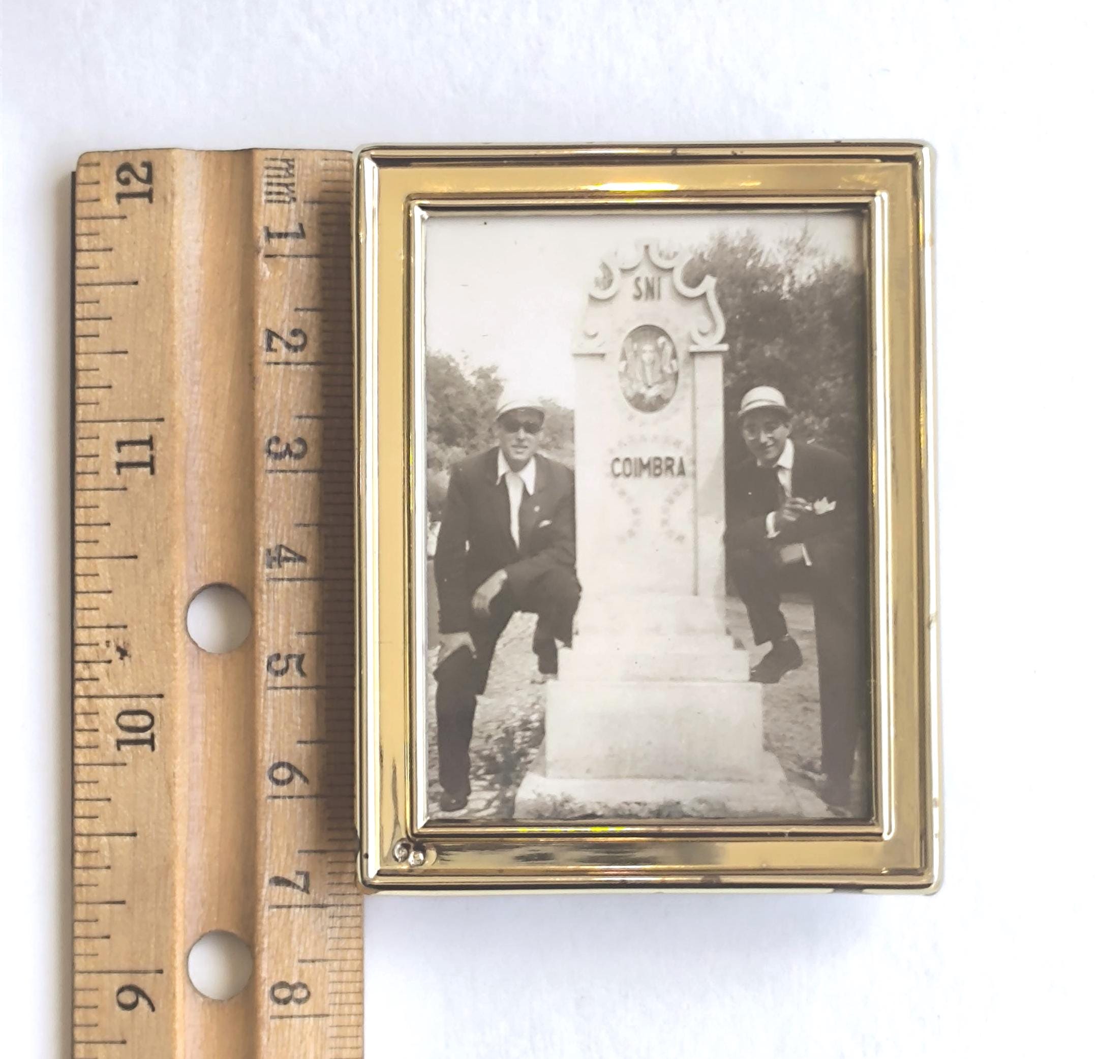 1970年代のスターリングシルバー製ミニフォトフレーム、925製小型写真