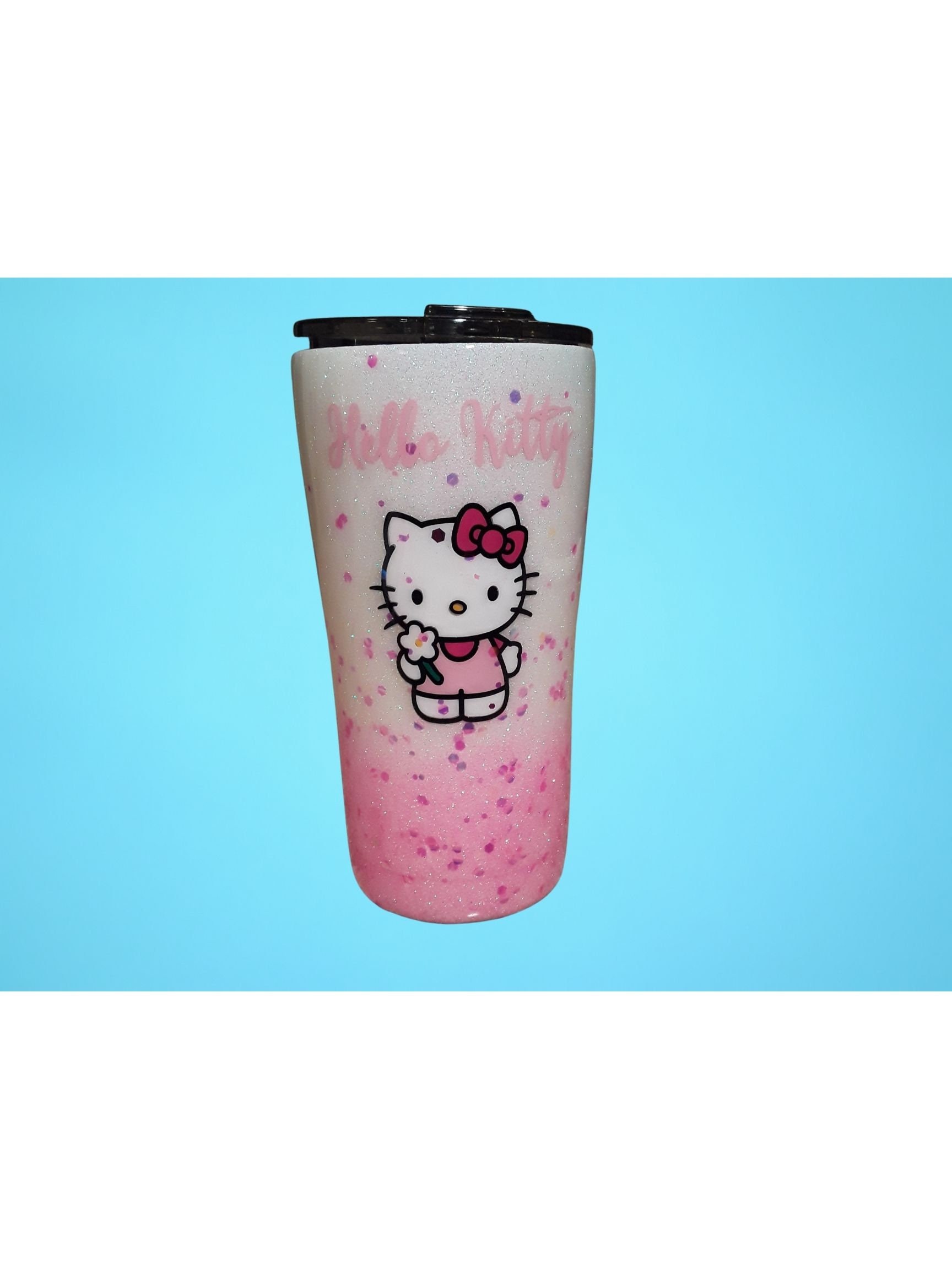 Hello Kitty Glitter Tumbler Etsy