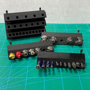 Router Bit Holder for Pegboard, Custom Router Bit Storage Solution, 1/4” Shank Router Bits, Various Sizes